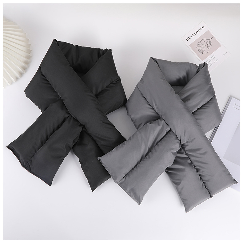 Women's Simple Style Solid Color Down Cotton Scarf display picture 1