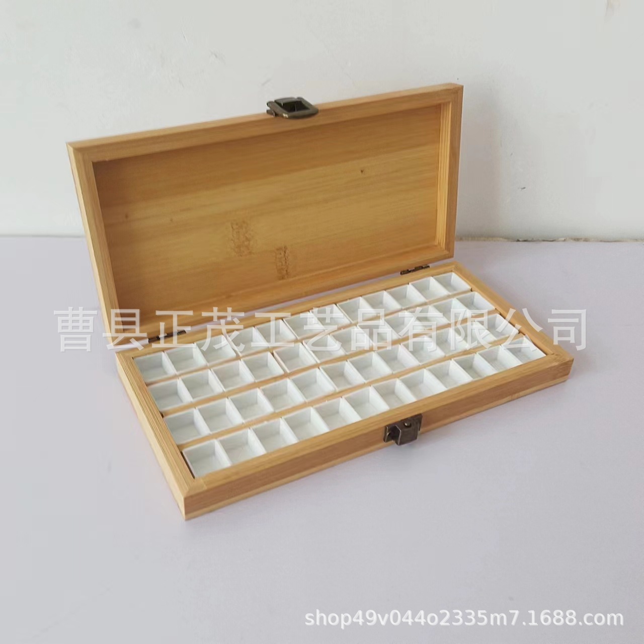 Paleta de mezcla de pintura al óleo de 15 colores Walnut, caja de madera portátil, paleta de acuarela, caja de pintura acrílica de madera