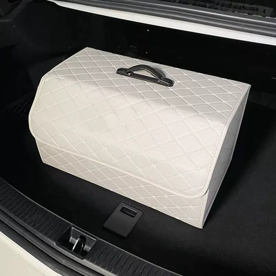 Car storage bag/box – storage box for women - white-non-cartoon-storage-box-extra-large