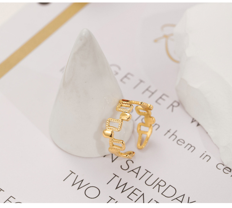 4g Weight PVD Coated Gold Plating Process 18K Gold, Real Gold Plated Plating Material PVD Coated 18K Gold Real Gold Plated Geometric 304 Stainless Steel Fashion Simple Style Waterproof Non Tarnish Rings