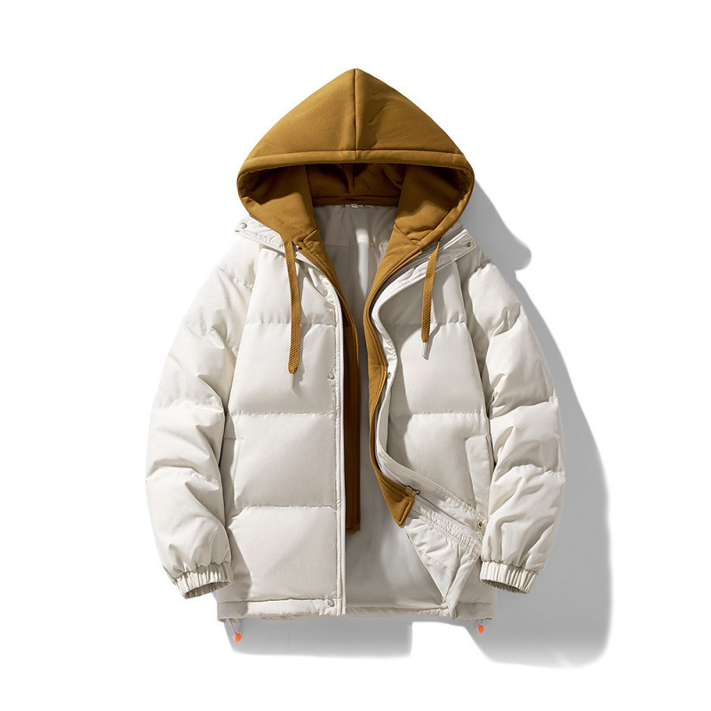 2024 nuevo estilo cálido más terciopelo grueso cómodo y transpirable moda casual pareja falso algodón con capucha de dos piezas