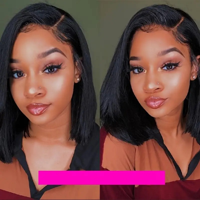 European American Fashion Front Lace Wig Center Part Medium Length Full Head Cover Bob Style Popular In Africa_voghion.com