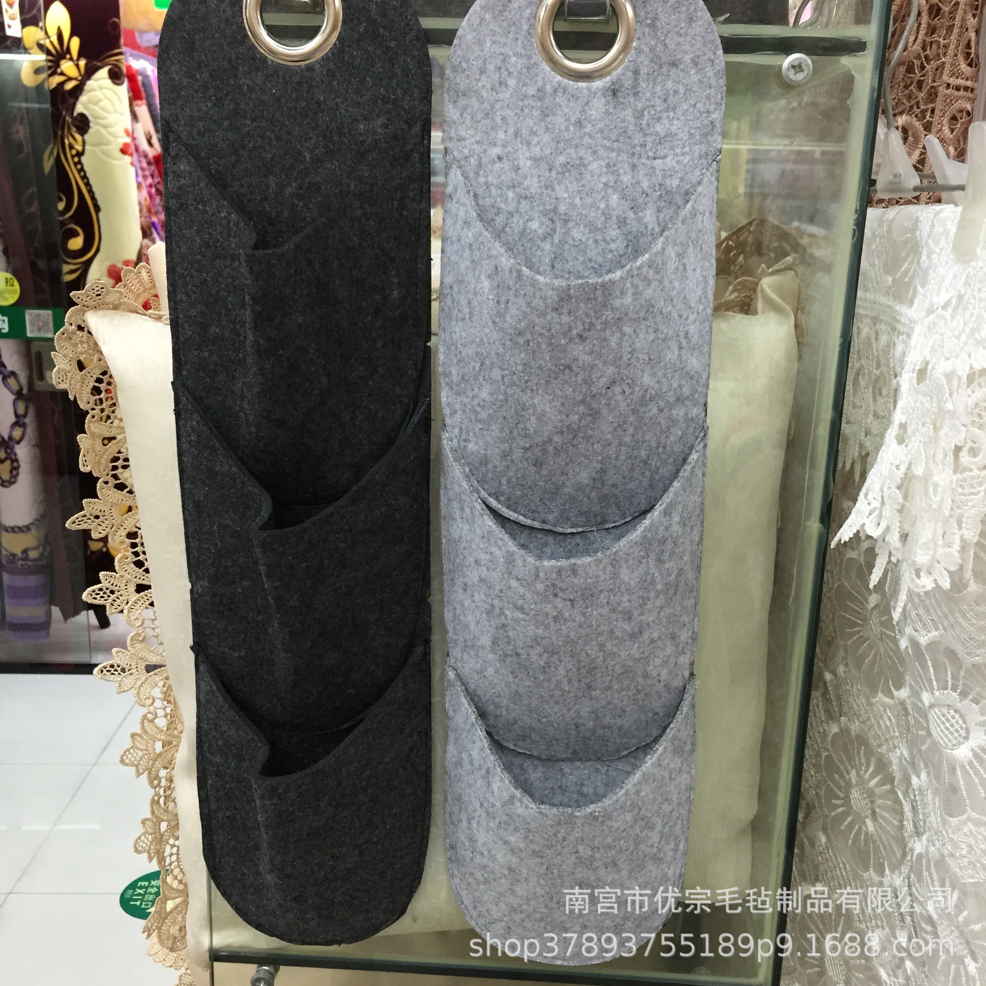 Japonés llano fieltro tela almacenamiento colgante bolsa almacenamiento colgante multi-capa colgante bolsa simple fabricante en stock