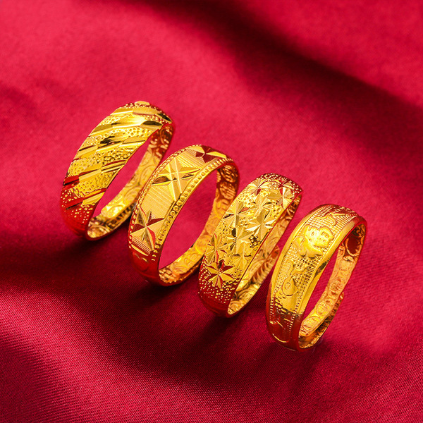 Brass glossy ring for men and women