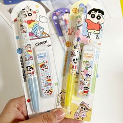 Pencil set anime Shin-chan high-looking ins cartoon student stationery 0.5 free-sharpening pencil core press pen