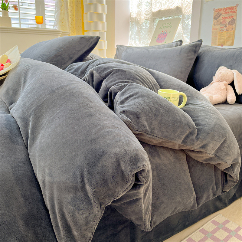 2025 nuevo edredón de seda de leche de una sola pieza de invierno cálido coral 150x200x230 edredón