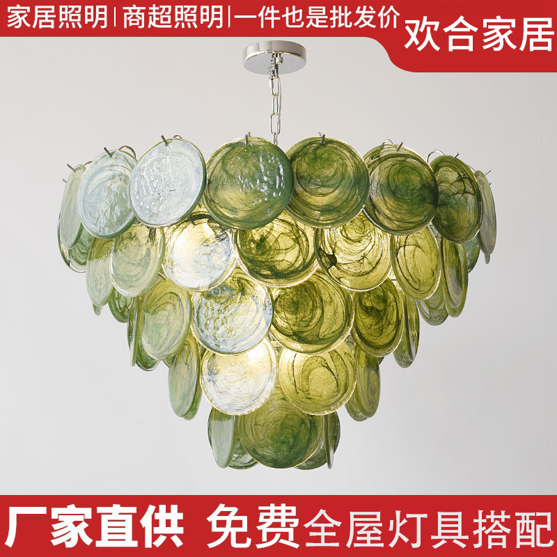 法式轻奢Murano穆拉若吊灯意大利复古别墅客厅餐厅艺术手工玻璃灯|undefined