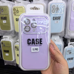 Apple 16 Pro Max用スマホケース、大きな窓付き液体シリコン、Apple 15フルカバー、レンズフィルム付き、14ソフトケース