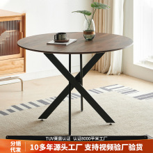 简易餐桌现代简约厂家接待圆桌家用饭桌北欧小户型组合黑色简约