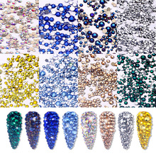 混装热卖美甲平底钻水晶混装玻璃钻爆闪平底水钻diy美甲配件装饰