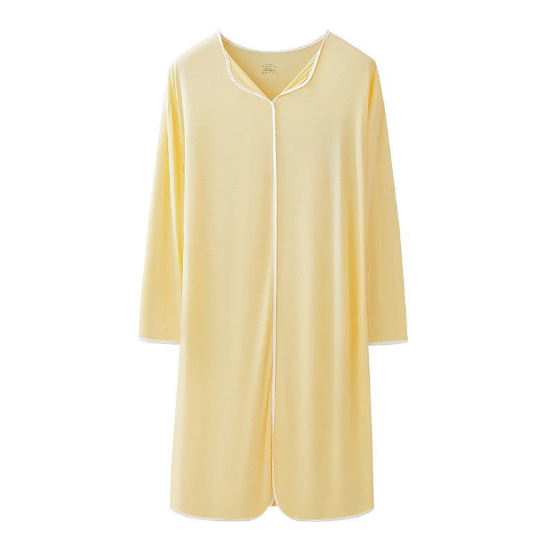 [Serie de reducción de edad] Nuevo camisón de mujer Youkessi, color sólido, estilo fino, ropa a domicilio, vestido casual y exterior