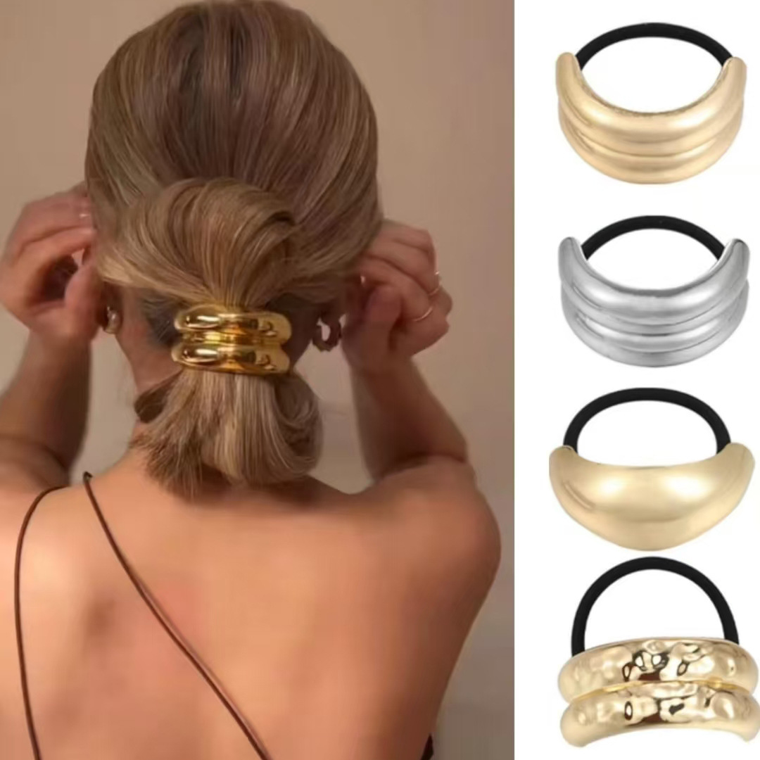 Europa y los Estados Unidos hebilla para el cabello punk personalidad transfronteriza broca de cabello trenzada gótica geometría redonda conjunto anillo de cabello cuerda para el cabello