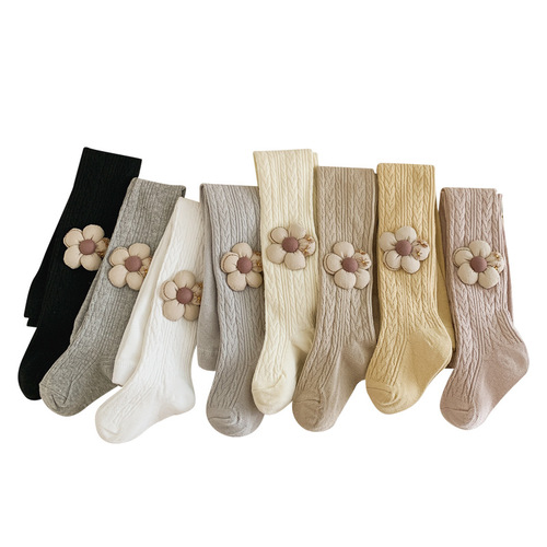  Autumn Children's Leggings Socks Flower Outerwear Girls' Pantyhose Anti-pilling Infant Baby Body Socks