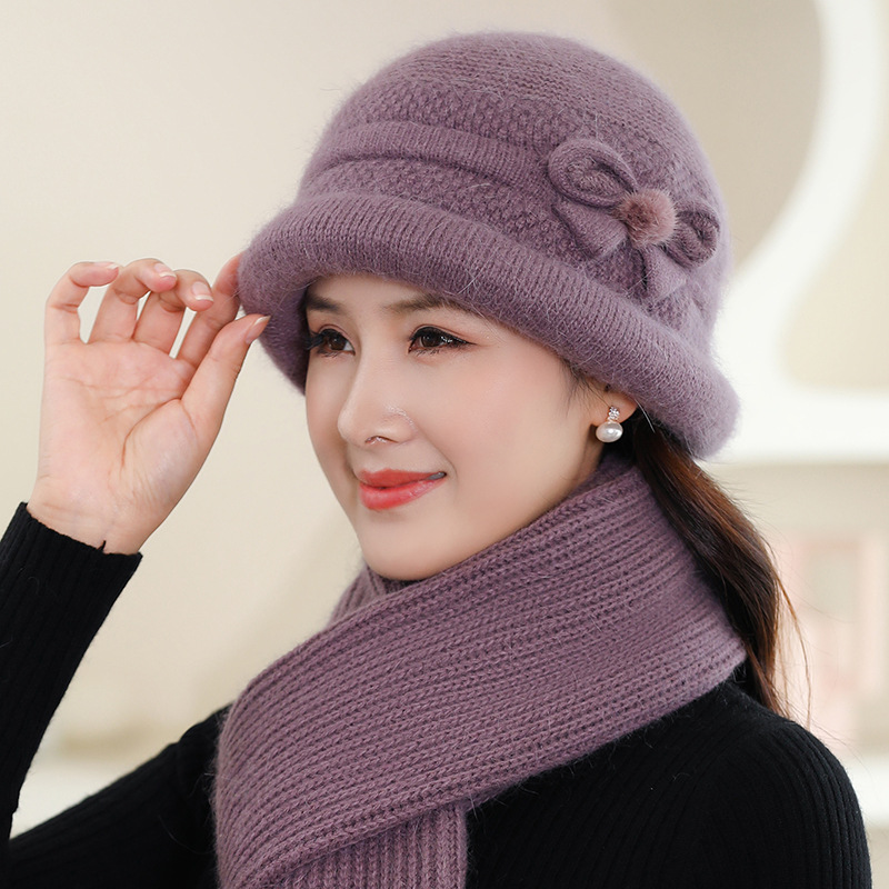 Demi-season elite fashionable elegant solid color keep warm knitted…
