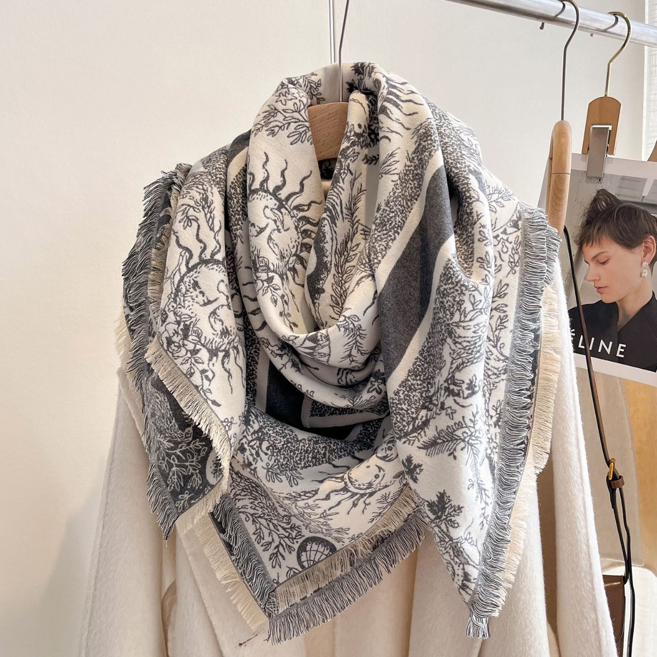 Nueva moda sol otoño invierno doble cara imitación de cachemir toallas elegantes versátiles collar abrigo abrigo chal