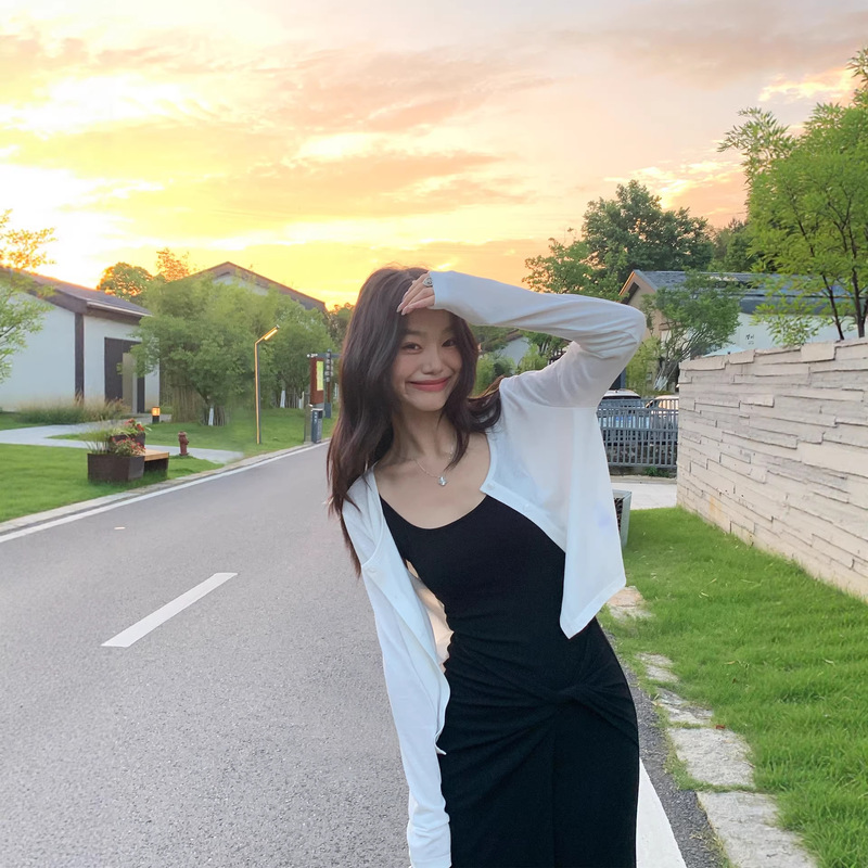 Pusumede Is Lightweight and Versatile~ Sun-Protective Knit Cardigan for Women, Loose and Simple Long-Sleeved Top for Air-Conditioned Environments