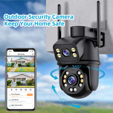 双镜头摄像头监控夜视高清无线摄像机室内外360度全景wifi监控器