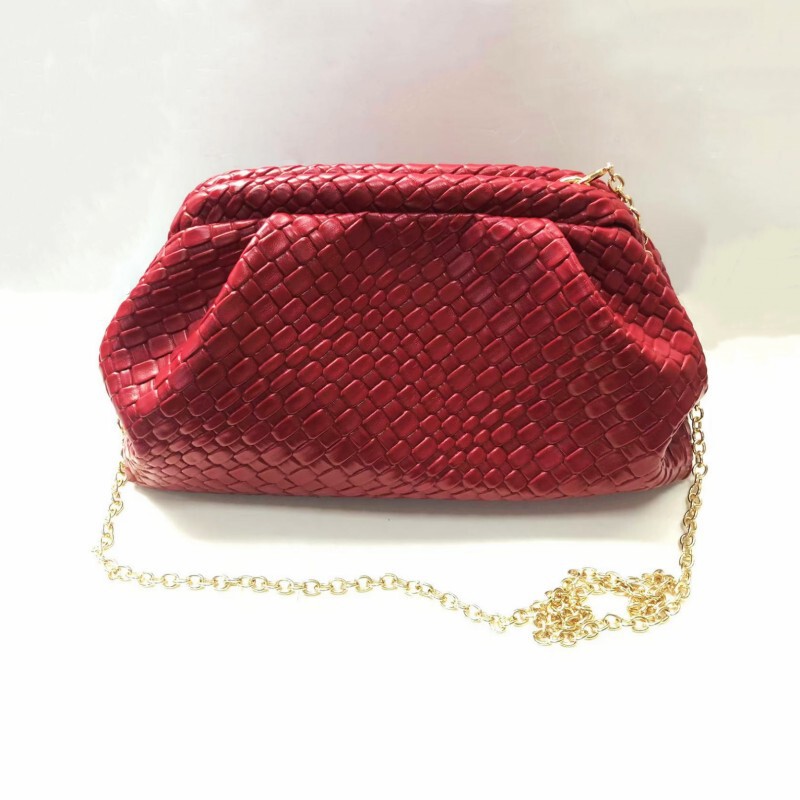 Hot-Selling Woven Cloud Bag with Gold Bag for Women, Fashionable Leather Large-Capacity Clutch Bag, Crossbody Shoulder Bag