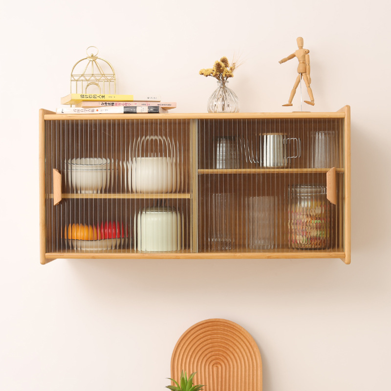 De estilo japonés pequeño gabinete de pared de la cocina de escritorio aparador gabinete de pared colgante de vidrio gabinete de almacenamiento de la sala de estar de la pared del gabinete de almacenamiento
