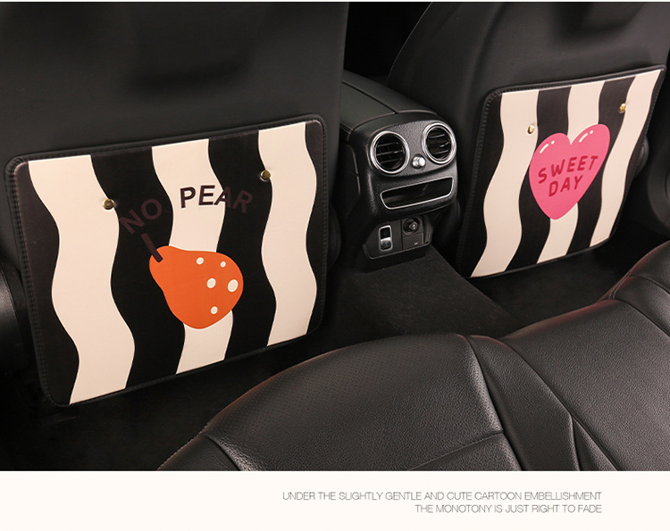 Personalized Striped Car Seat Back Anti-Kick Pad Car Seat Back Anti-Fouling Pad Dirt-Resistant Anti-Dirt Pad Backrest Hanging Type