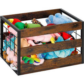 跨境宠物木质收纳筐狗狗玩具储物家用收纳篮杂物整理筐宠物批发