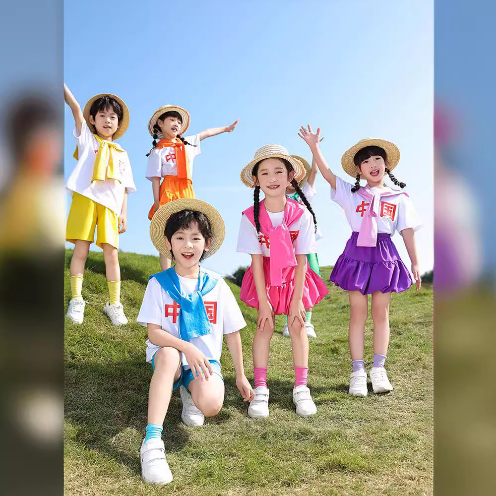 Summer set for kindergarten for students, uniform, children's T-shirt 4
