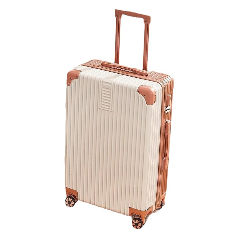 2025 equipaje rojo de la red de las mujeres ins retro trolley de viaje 24 pulgadas código de estudiante caja de cuero rueda silenciosa