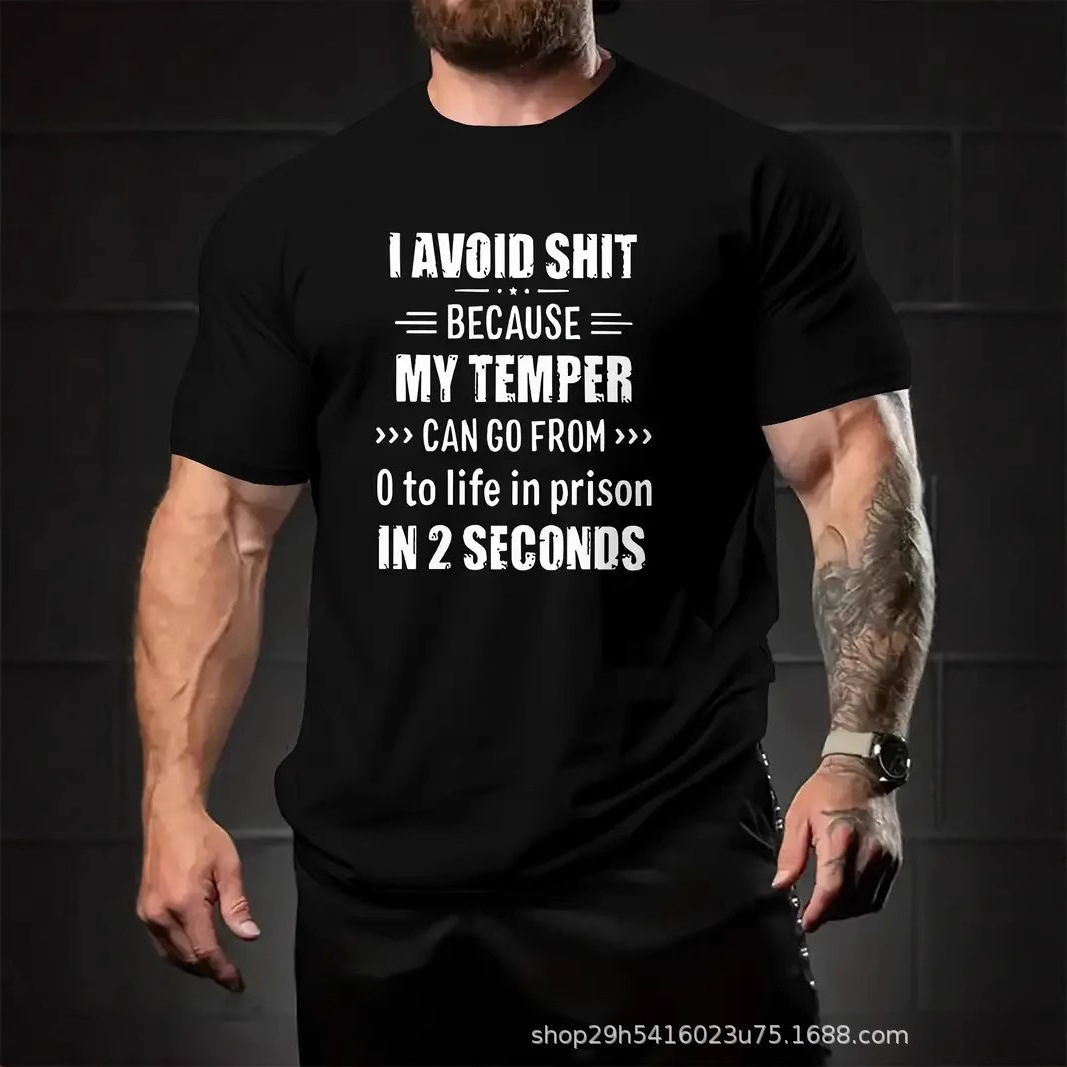 Cross-border mesh short-sleeved 3D digital print fashionable printed lettering European and American style round neck men's summer T-shirt men's top