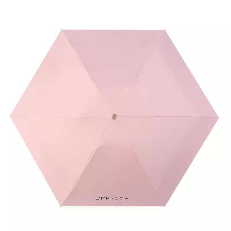 Mini parasol plano de cinco pliegues, parasol grueso, vinilo, protector solar, soleado y lluvioso, parasol de doble uso, paraguas al por mayor personalizado femenino