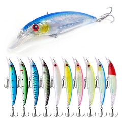 Bass Lure Wholesale 11cm/13.4g Holographic Floss Minnow Fish Bait 10 Colors ABS Hard Floating Plastic Artificial Lure