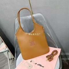 包包miu家新款女包磨砂麂拼接托特包慵懒风单肩包手提hobo腋下包