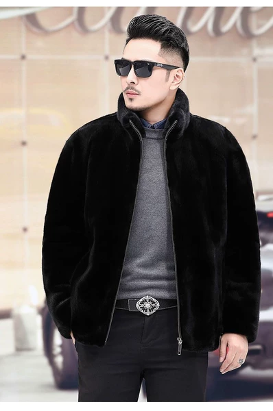Black stand -up collar