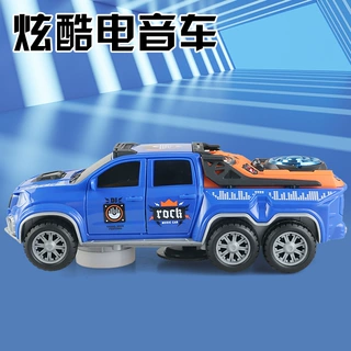 网红炫酷电音车发光自动四开门汽车旋转特技车儿童电动玩具车批发