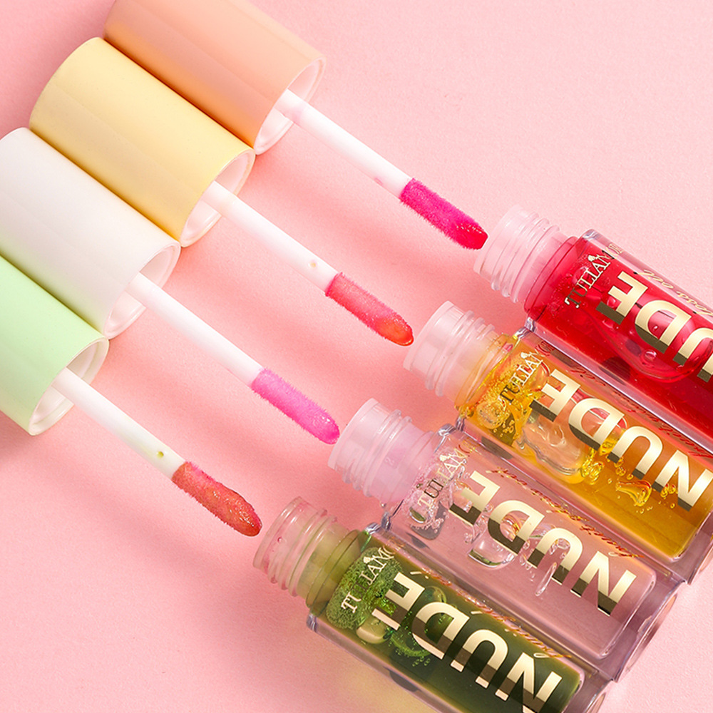 Temperature-changing fruit lip oil, mirror Water Gloss Lip gloss, 4-color clear lip liquid undefined