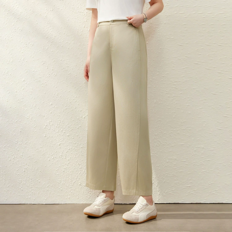 [Leisel Comfort, дикие прямые брюки, тонкие брюки] Fley Show большой размер женский толстый mm2025 летний новый