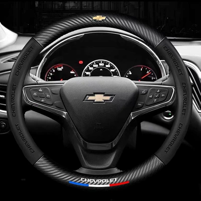 Steering wheel cover – logo leather steering wheel cover - chevrolet-round