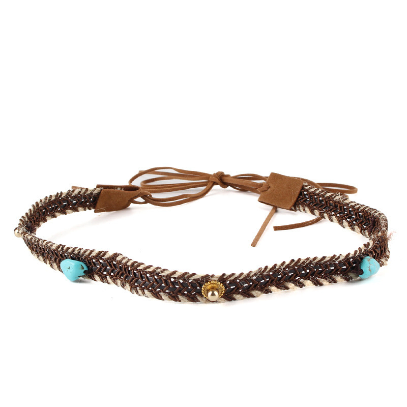 YP-15 로프 청록색 손으로 짠 로프 모자 장식 벨트