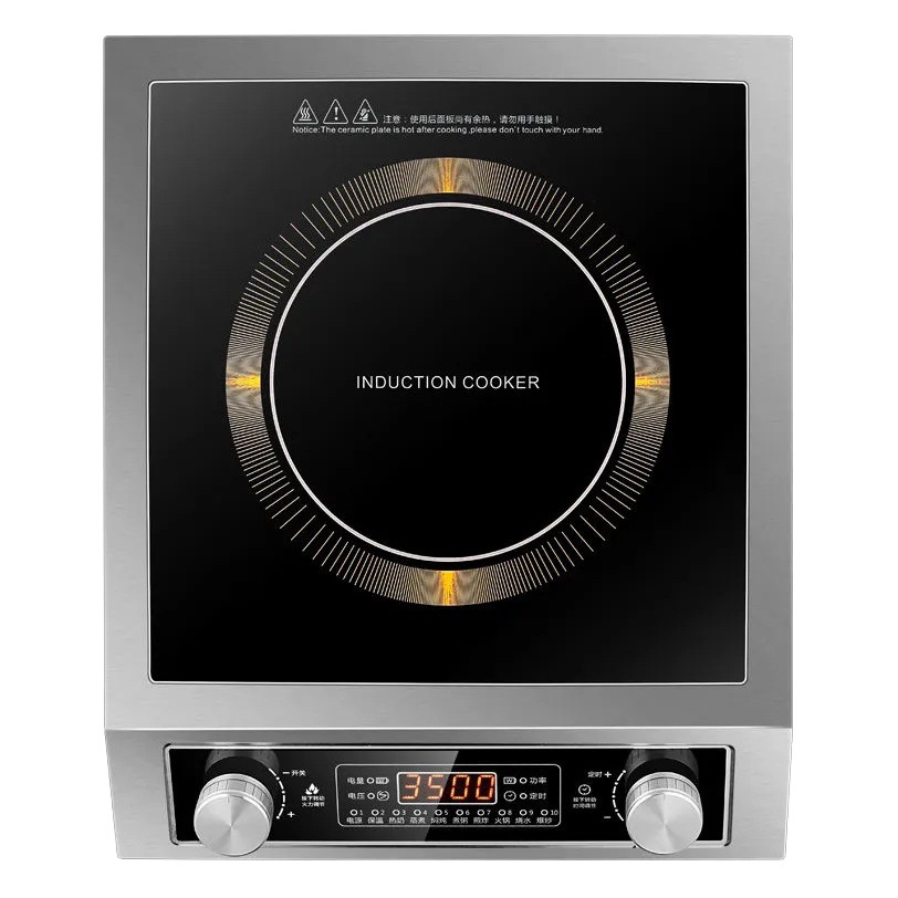 Cocina de inducción Dematai para uso doméstico, nuevo modelo de estufa plana de alta potencia de 3500W, estufa de batería cóncava para uso comercial transfronterizo.