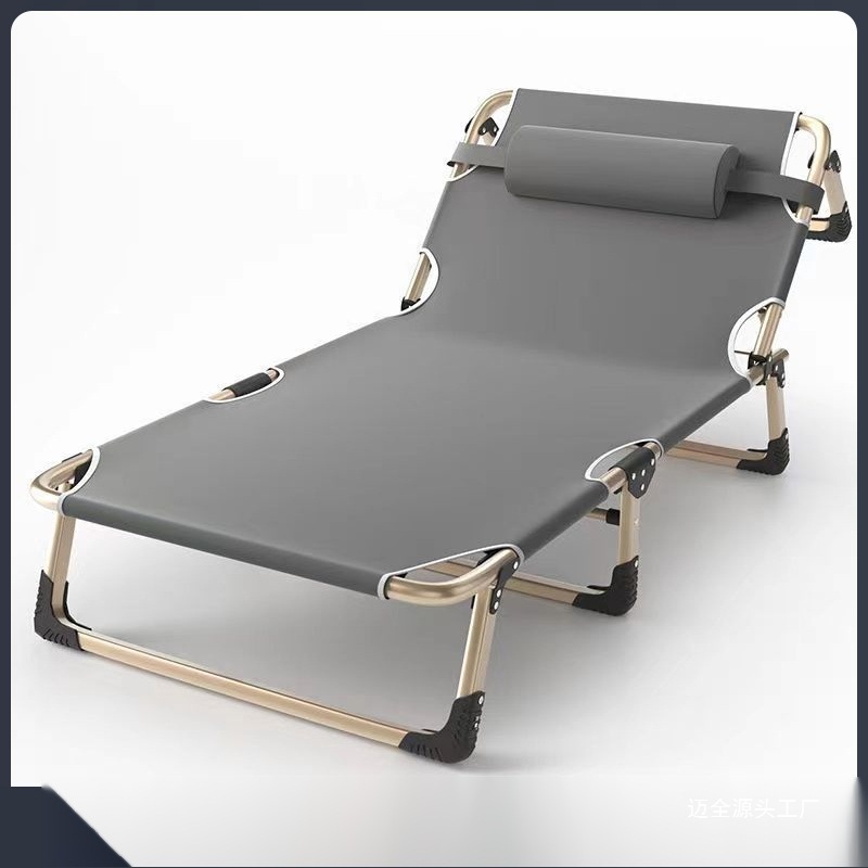 Cama plegable, cama individual para el almuerzo, siesta de oficina, silla de marcha simple, cama portátil para el hospital doméstico