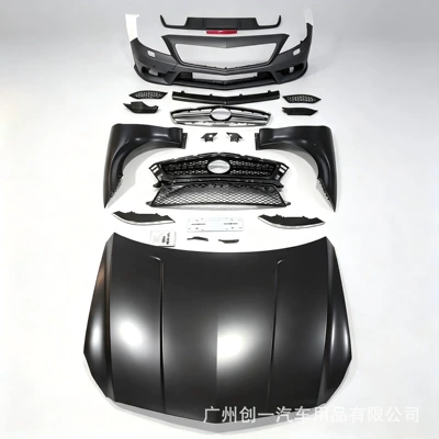 front bumper, grille, rear bumper, Big Surrounded - w218-early-stage-cls-wide-body-kit