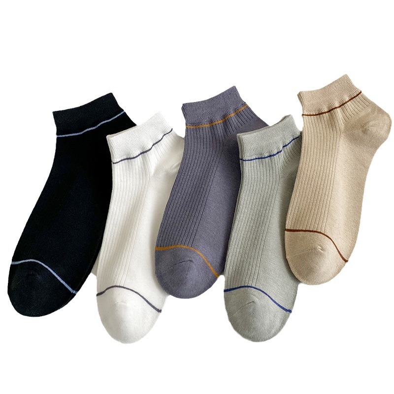 Calcetines de primavera y verano para hombre, algodón fino, absorbente de sudor, pies no apestosos, calcetines deportivos transpirables, calcetines de barco casuales de color sólido, calcetines