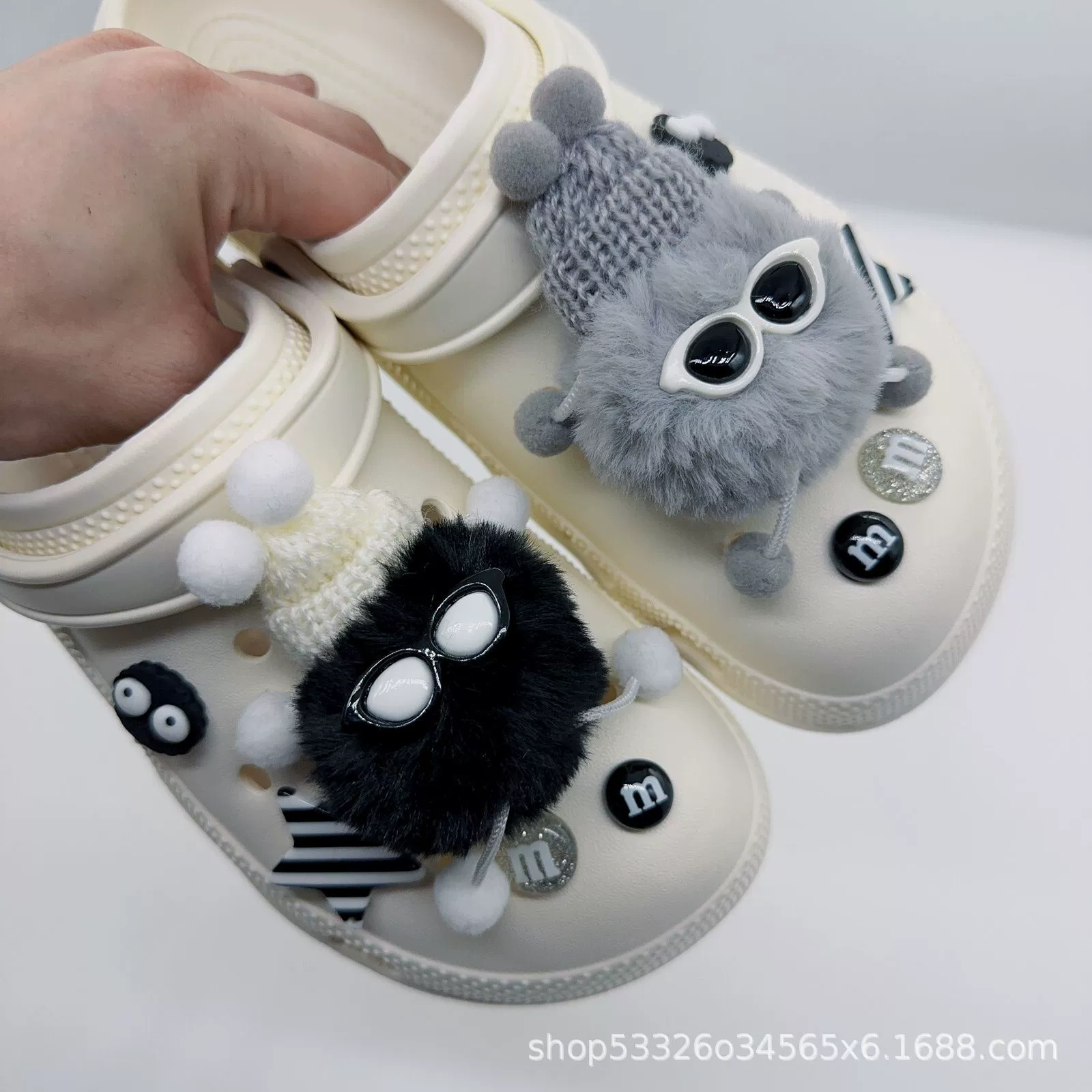 Внешняя торговля милые плюшевые шарики аксессуары Обувь Съемная пещерная обувь декоративная пряжка сандалии аксессуары ручной работы DIY аксессуары