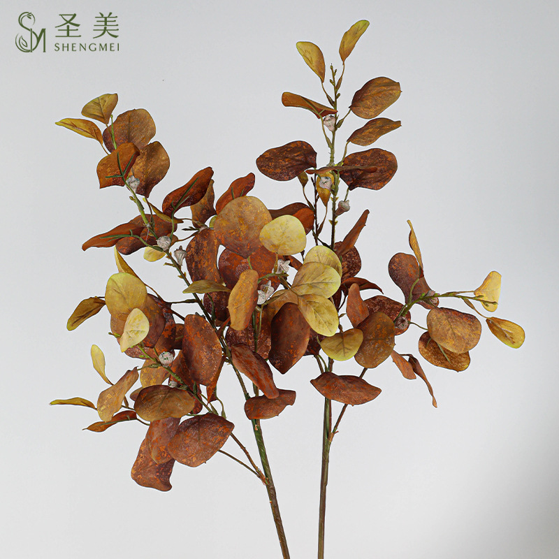 Simulation of Autumn Eucalyptus Leaves Flower Art Wedding Fake Fl