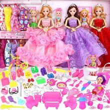 女孩儿童公主婚纱过家家玩具玩具屋洋换装依甜芭比娃娃套装大礼盒
