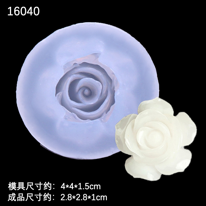 Espejo DIY cristal epoxi flor molde de silicona Rosa girasol Decoración Accesorios