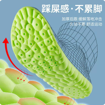 Shit feeling latex insoles, thickened arch support, shock absorption, sweat absorption, deodorant, breathable boots, sports shoe insoles wholesale