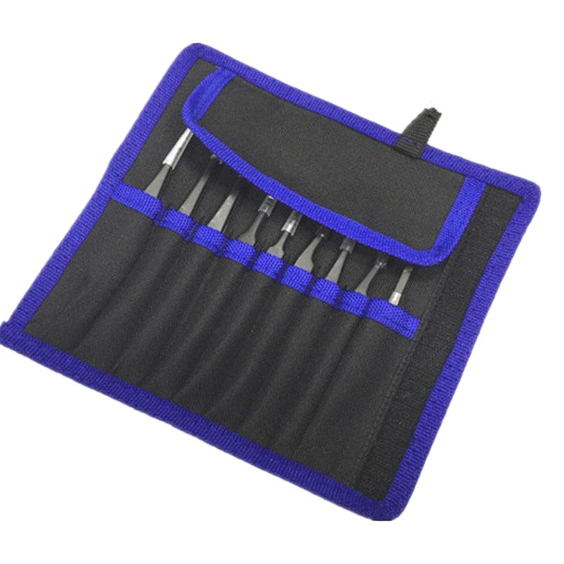Venta al por mayor bolsa de lona de 9 piezas pinzas traje ESD anti-estática punta codo pelo recoger injerto pestañas eliminación reparación de la máquina