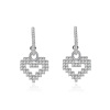 Short earrings, jewelry heart shaped, silver 925 sample, Birthday gift