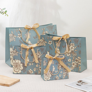 Gift Bags, Paper Bags, Cross-Border Packaging, Tote Bags with Ribbons, Clothing Store Packaging Bags, Printed Logo Bags, Clothing Storage Bags