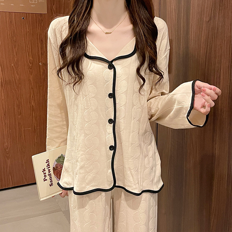 Women's Pajamas Autumn Long-sleeved Loose Cardigan Korean Sweet Cute Girl's Home Suit